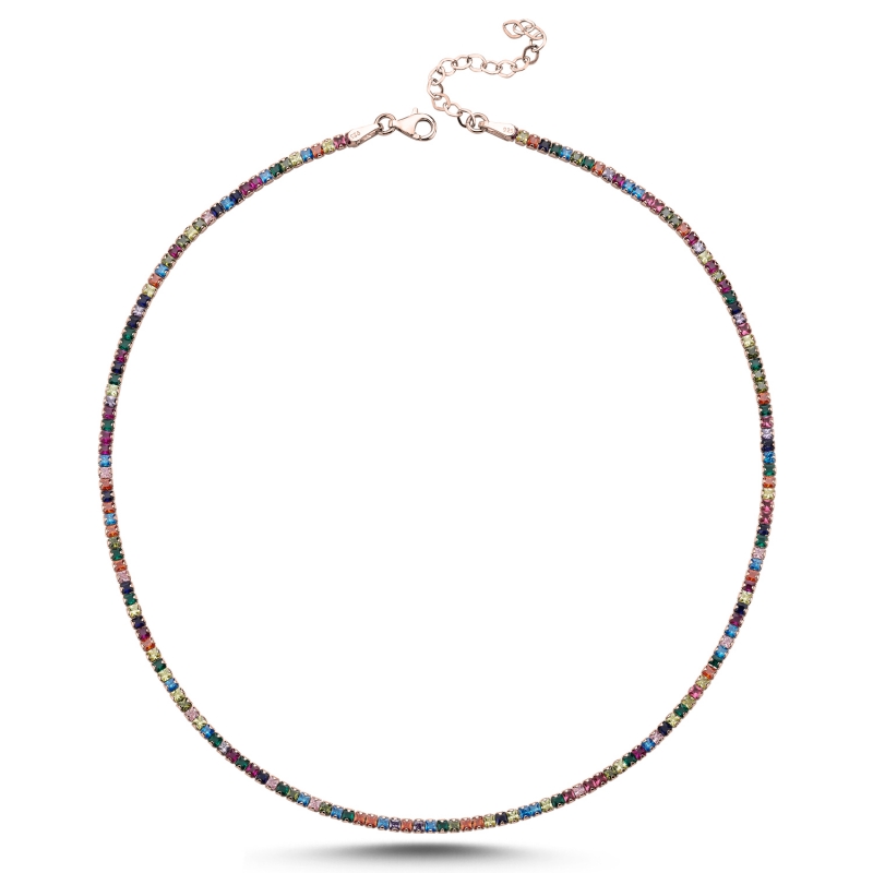 2mm%20Colorful%20Square%20CZ%20Tennis%20Necklace