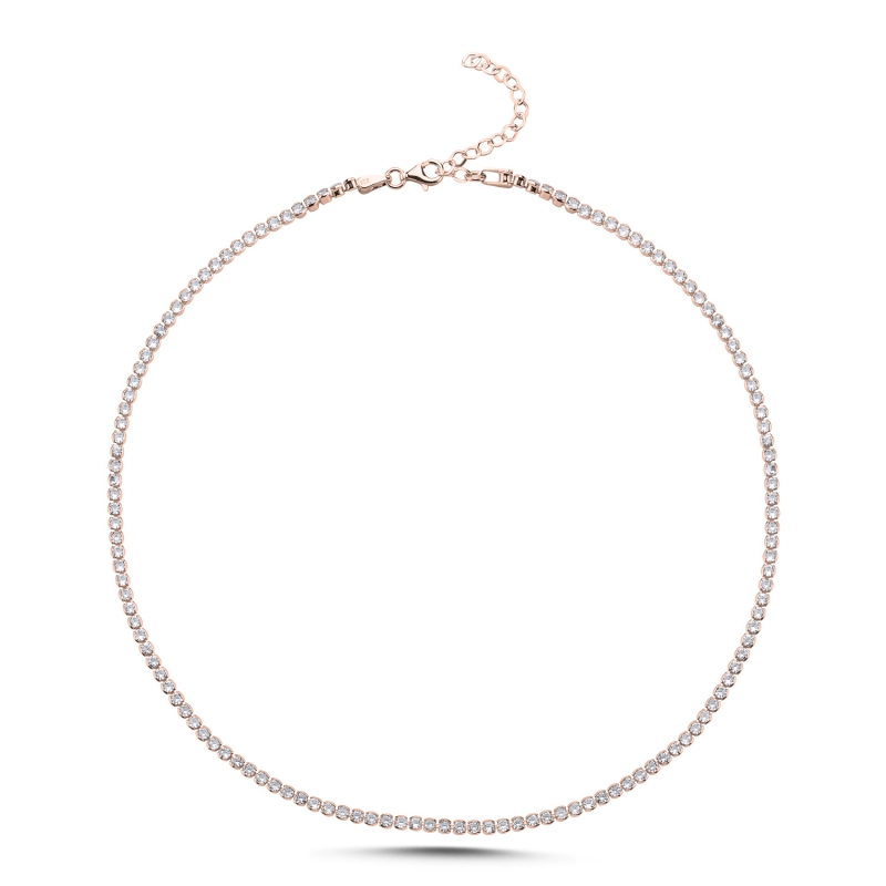 3mm%20CZ%20Tennis%20Necklace-Rose%20Gold%20Plated