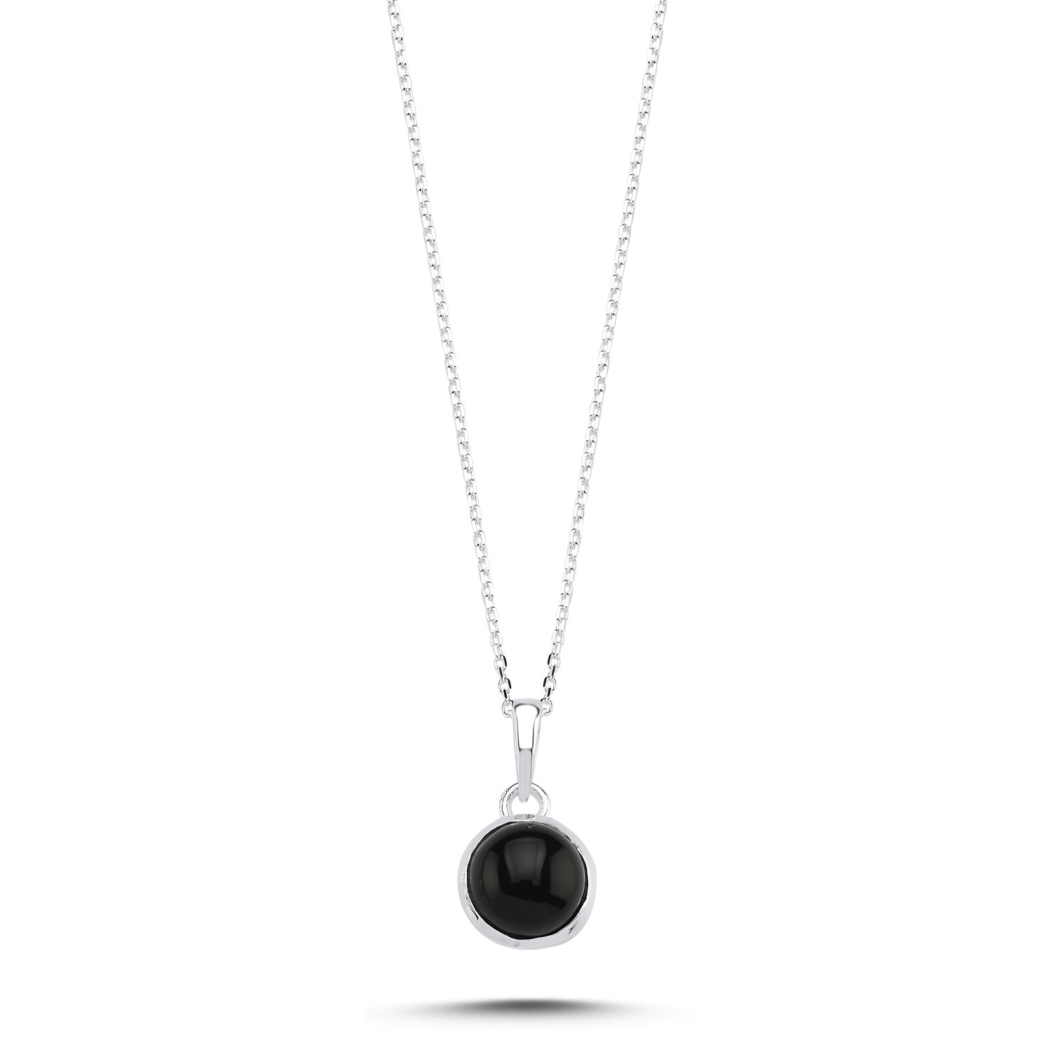 Onyx%20&%20Round%20Natural%20Stone%20Necklace