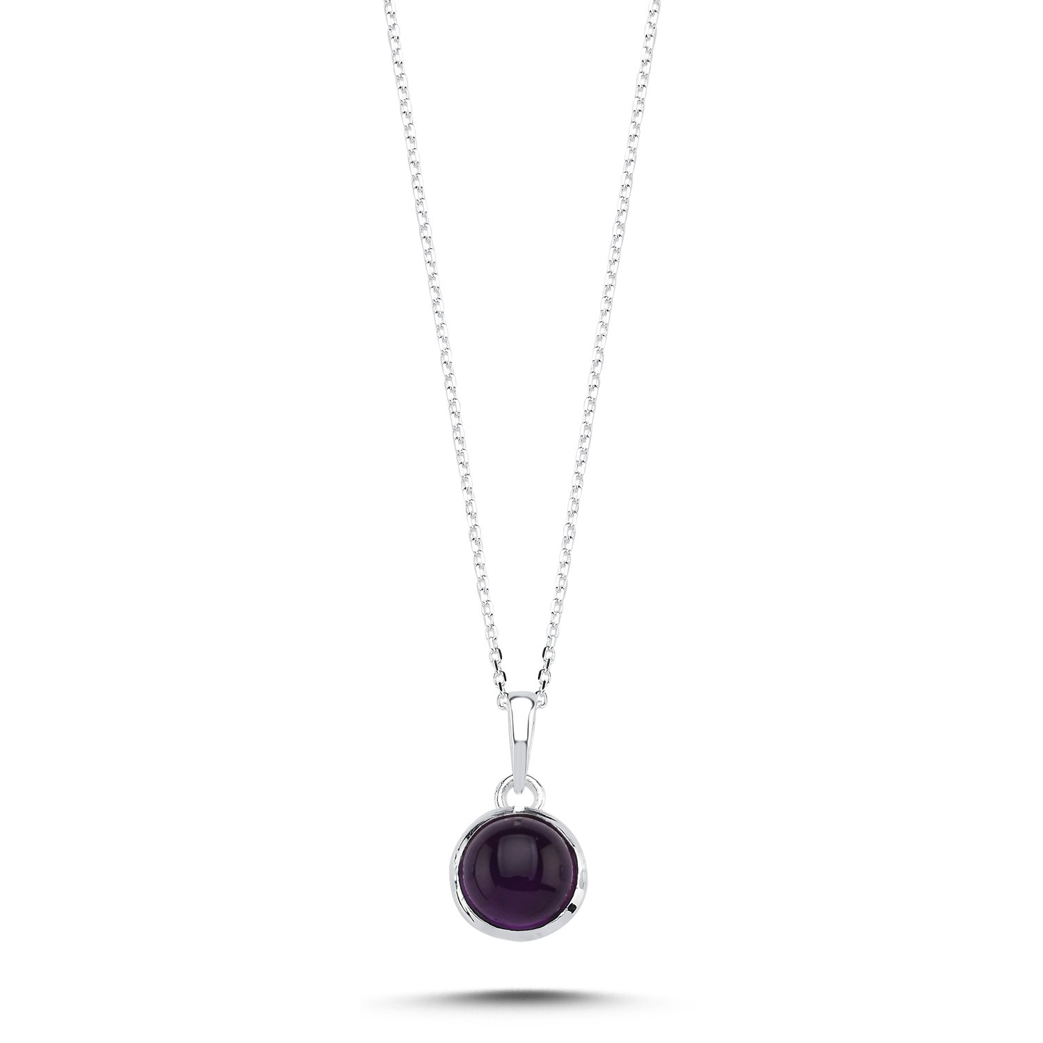 Amethyst%20&%20Round%20Natural%20Stone%20Necklace