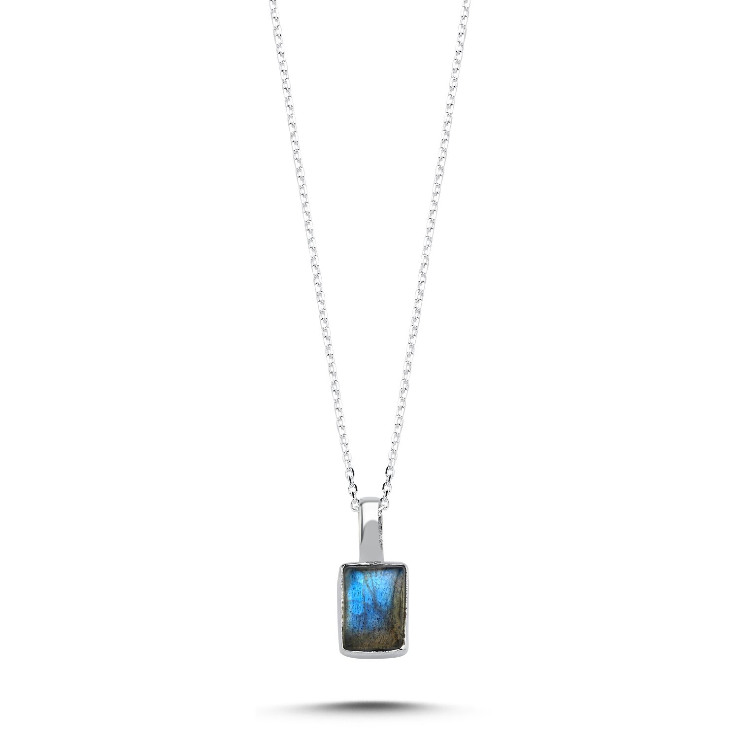 Labradorite%20&%20Rectangle%20Natural%20Stone%20Necklace