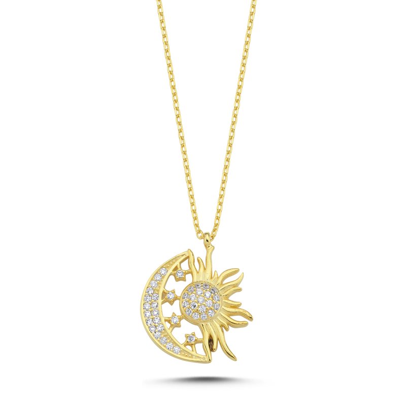 Moon%20Star%20&%20Sun%20CZ%20Necklace-Gold%20Plated