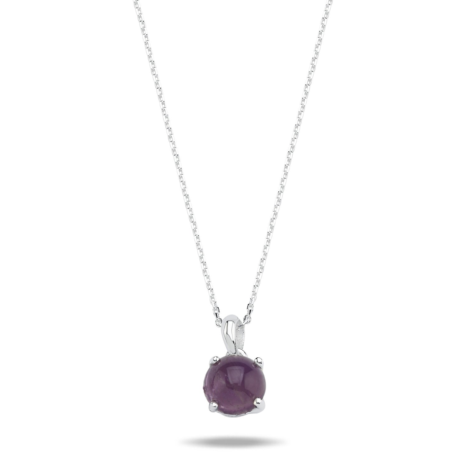 Amethyst%20&%208mm%20Round%20Natural%20Stone%20Necklace