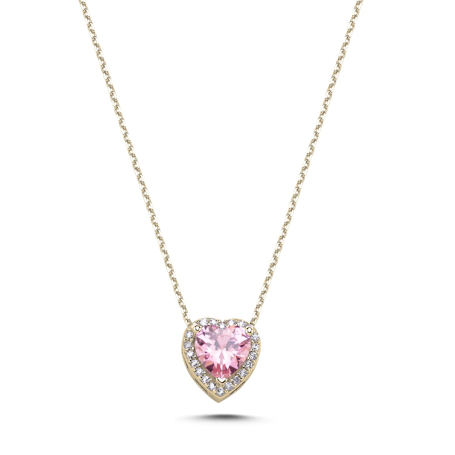 Pink%20CZ%20Heart%20&%20Halo%20Solitaire%20Necklace%20Altın%20Kaplama