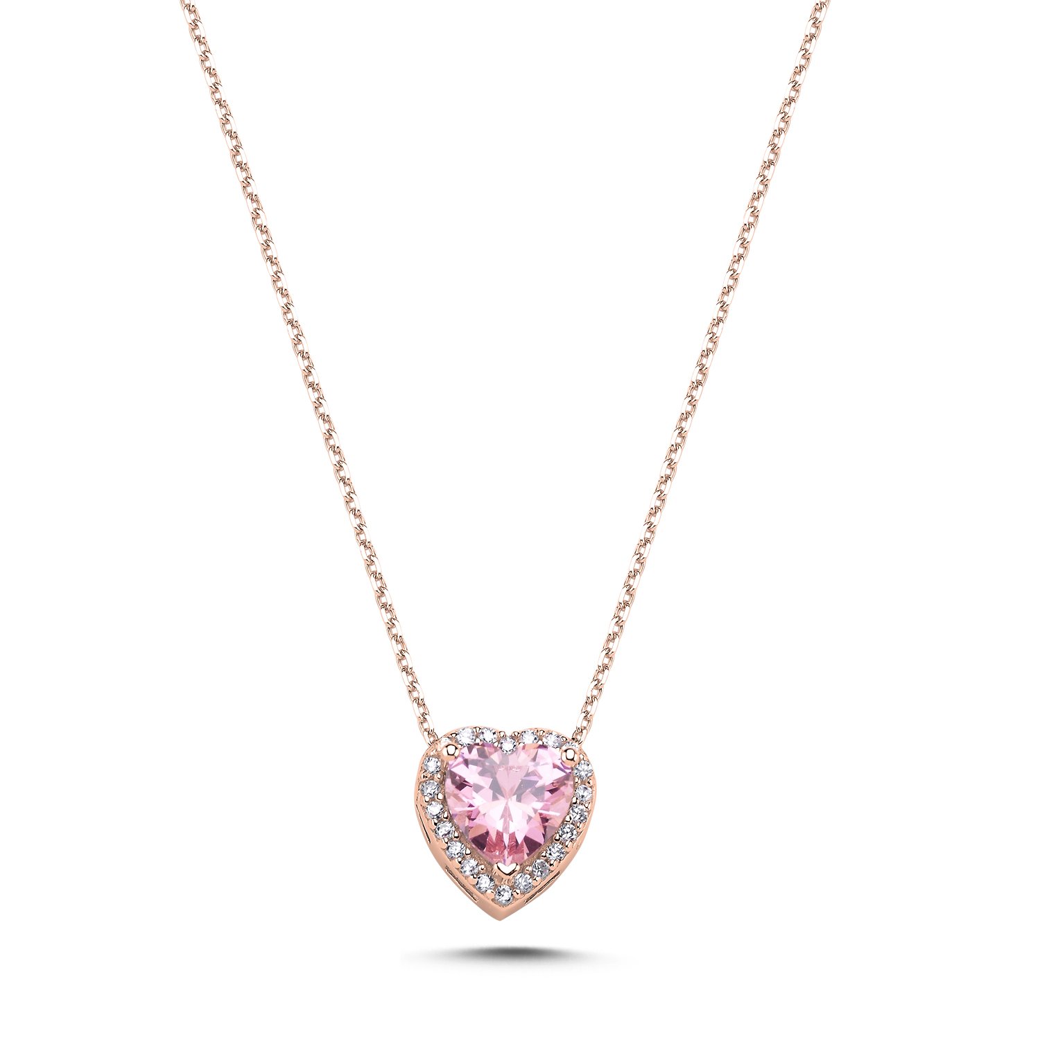 Pink%20CZ%20Heart%20&%20Halo%20Solitaire%20Necklace%20Rose%20Altın%20Kaplama