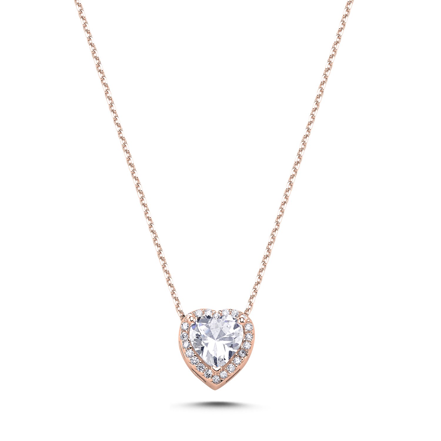 Heart%20Halo%20CZ%20Solitaire%20Necklace%20Rose%20Altın%20Kaplama