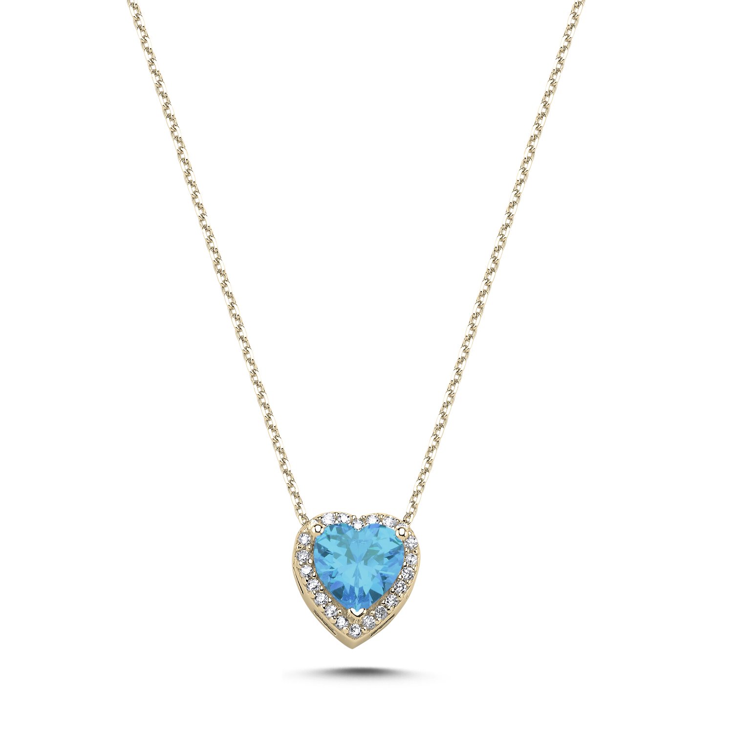 Aquamarine%20CZ%20Heart%20&%20Halo%20Solitaire%20Necklace-Altın%20kaplama