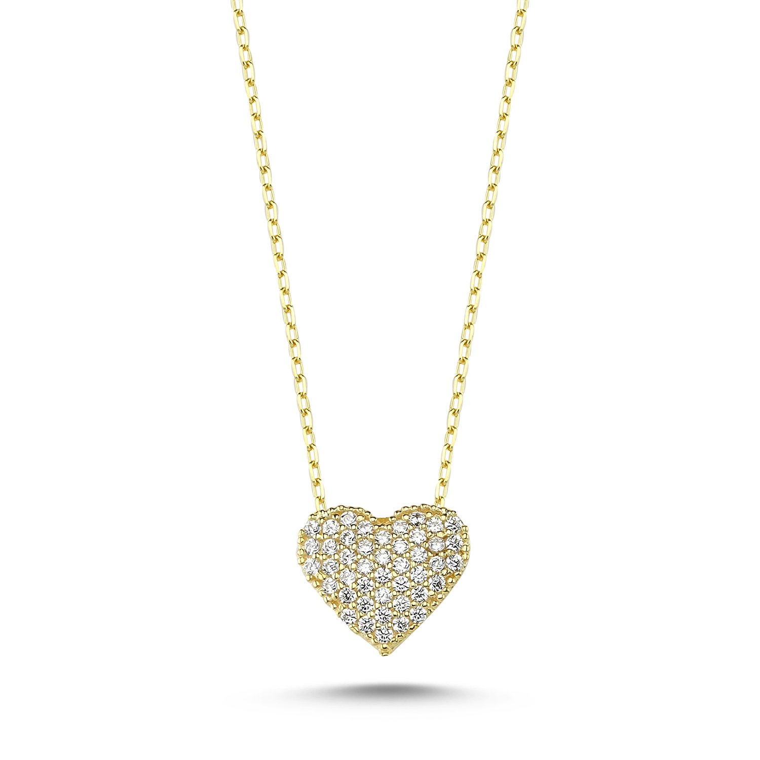 Heart%20CZ%20Necklace-Altın%20kaplama