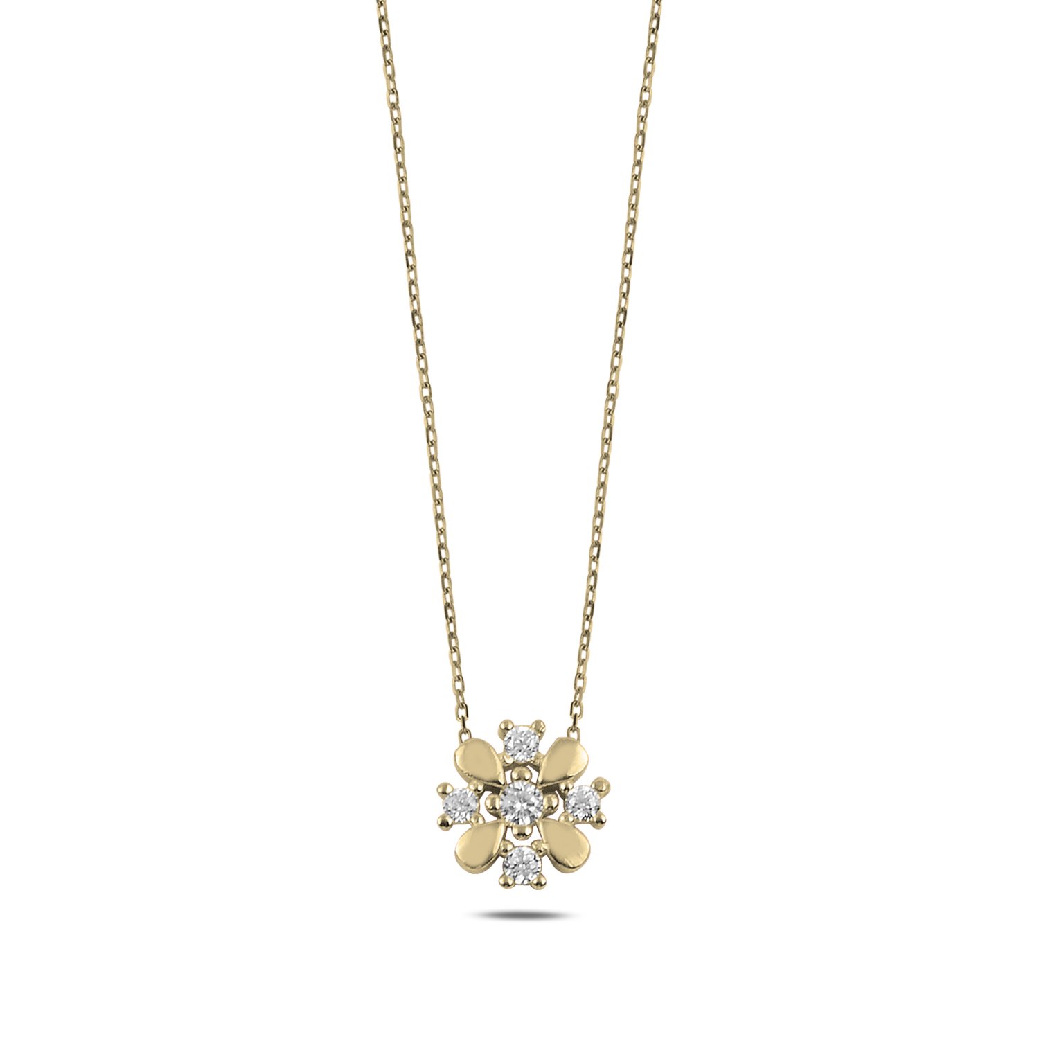 CZ%20Flower%20Necklace-Altın%20kaplama