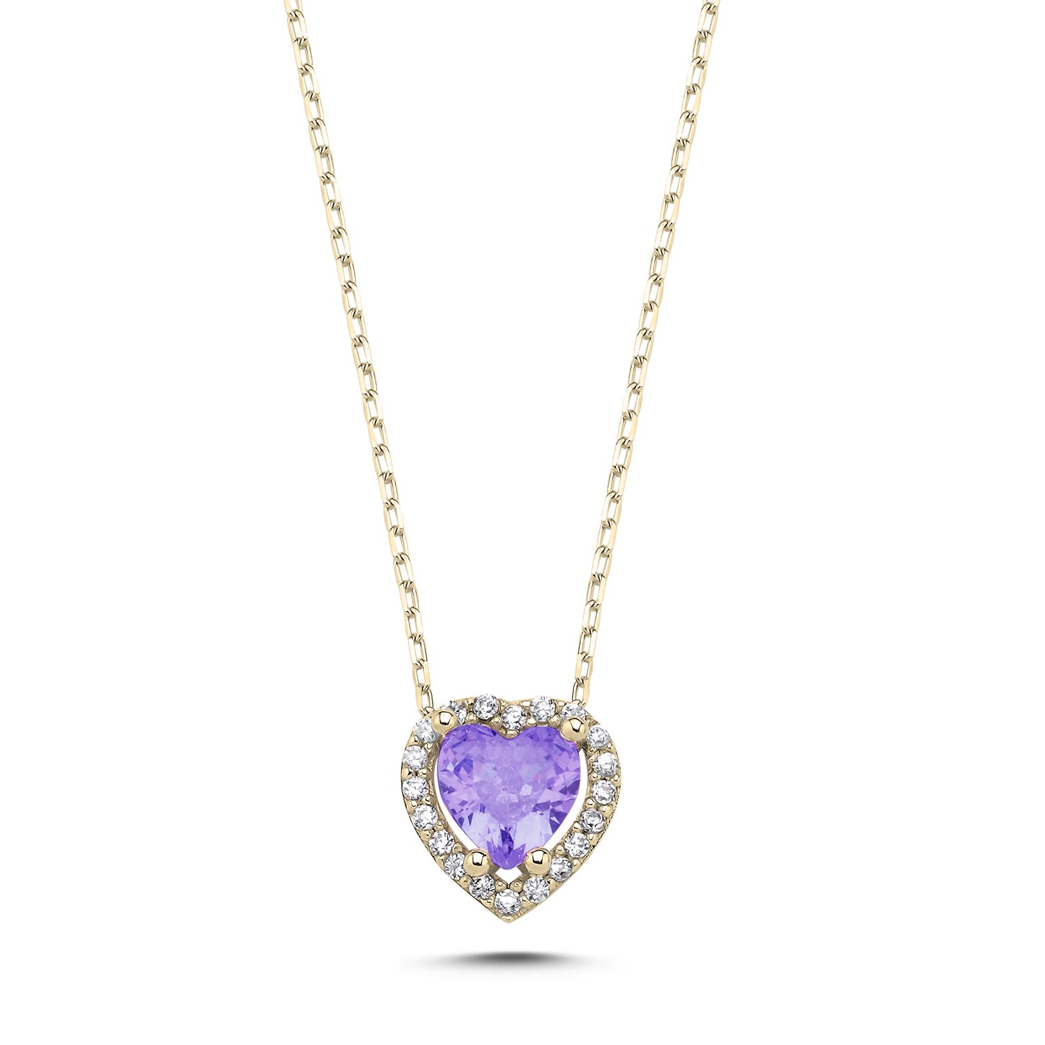 Amethyst%20CZ%20Heart%20&%20Halo%20Solitaire%20Necklace-Altın%20kaplama