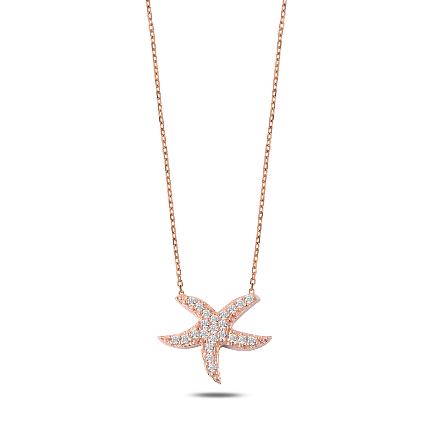 Starfish%20CZ%20Stud%20Necklace-Rose%20kaplama