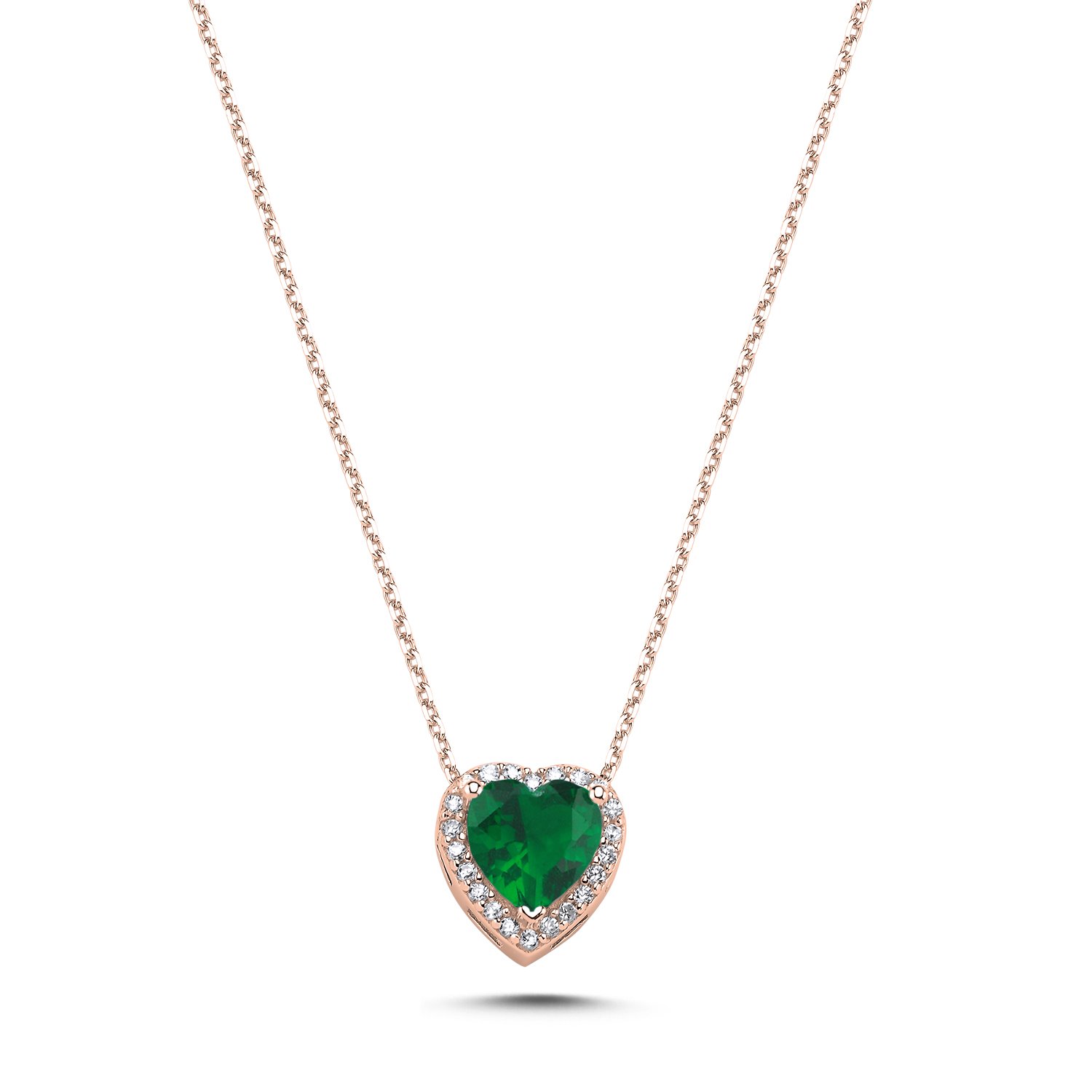 Emerald%20CZ%20Heart%20&%20Halo%20Solitaire%20Necklace-Rose%20kaplama