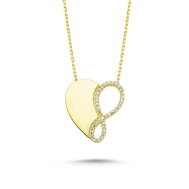 Infinity%20&%20Heart%20CZ%20Necklace-Gold%20Plated