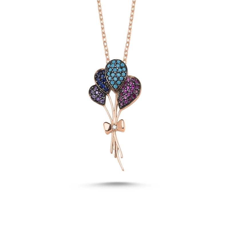 Mix%20Color%20CZ%20Balloon%20Necklace-Rose%20Gold%20Plated