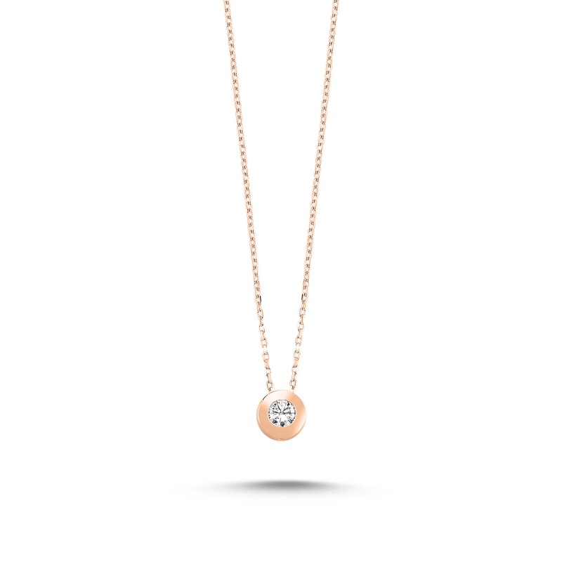 3mm%20CZ%20Solitaire%20Necklace-Rose%20Gold%20Plated