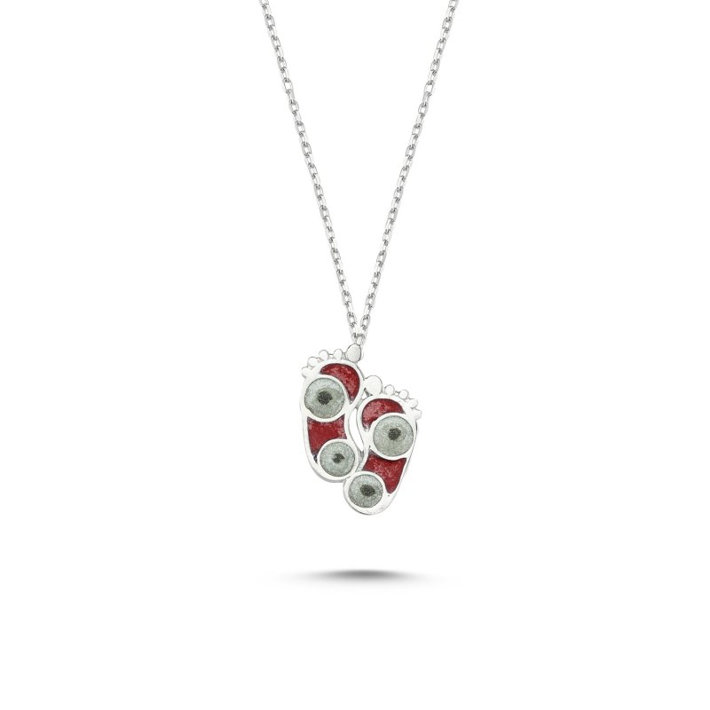 Footprint%20Shiny%20Red%20Enamel%20Necklace