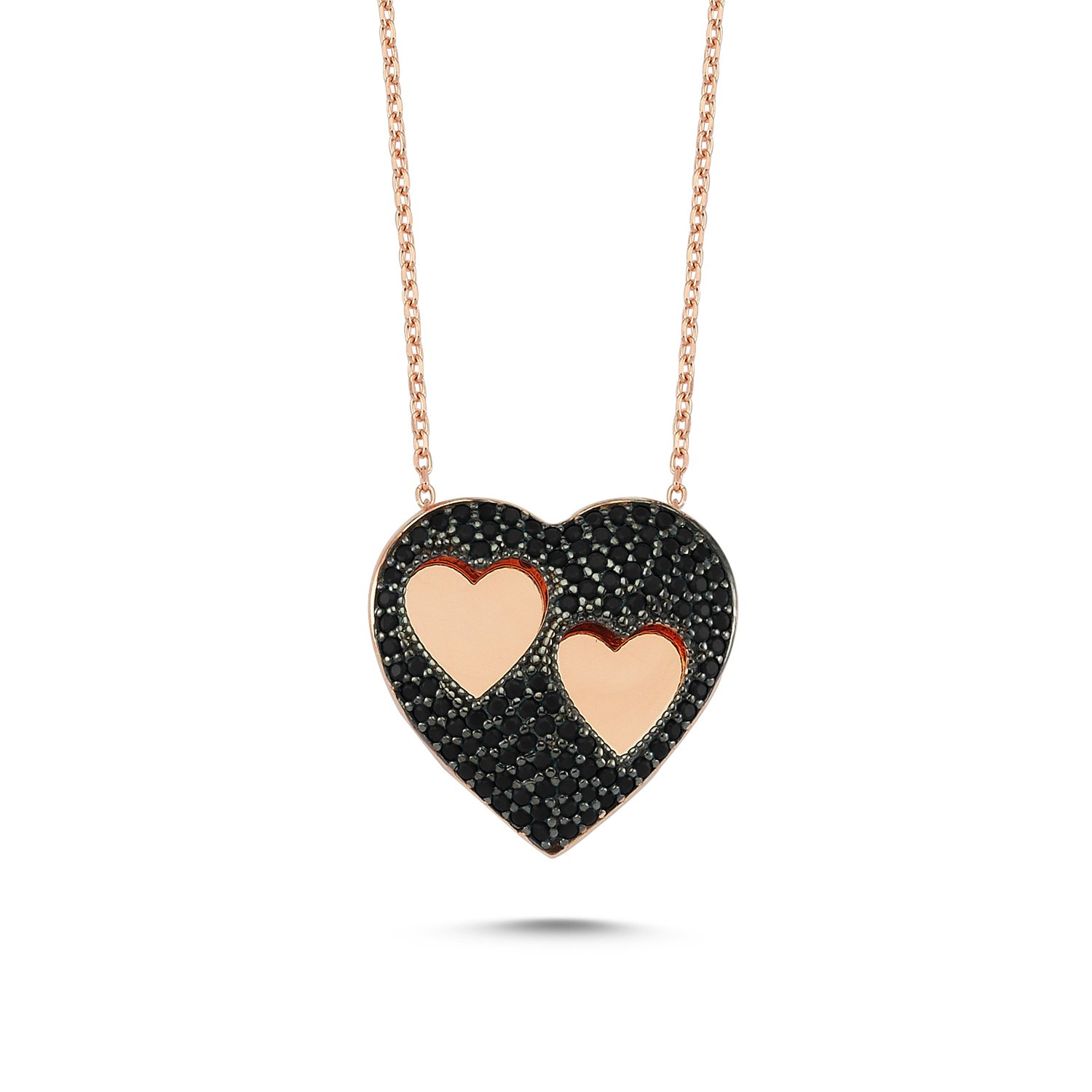 Heart%20Black%20CZ%20Double%20Necklace-Rose%20kaplama