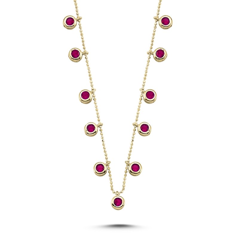 Ruby%20CZ%20Dangle%20Charm%20Necklace-Gold%20Plated