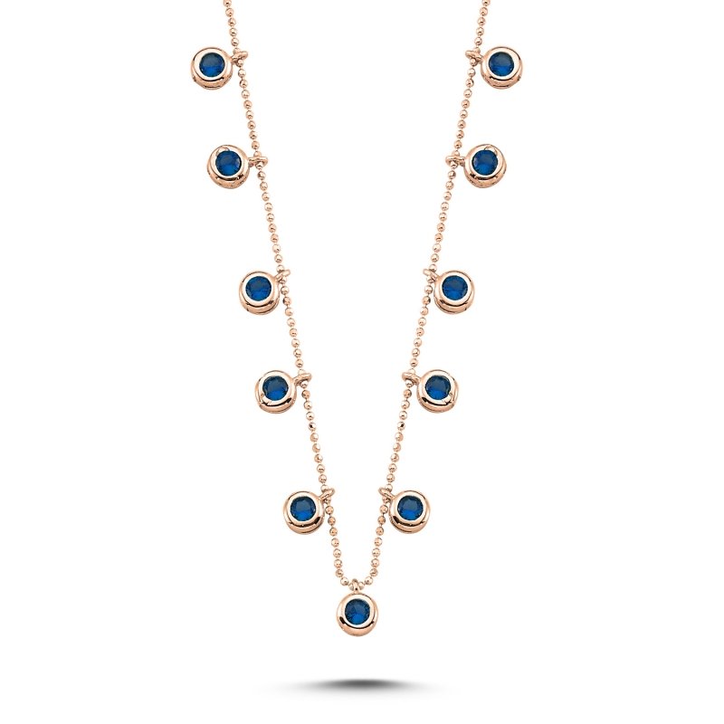 Sapphire%20CZ%20Dangle%20Charm%20Necklace-Rose%20Gold%20Plated