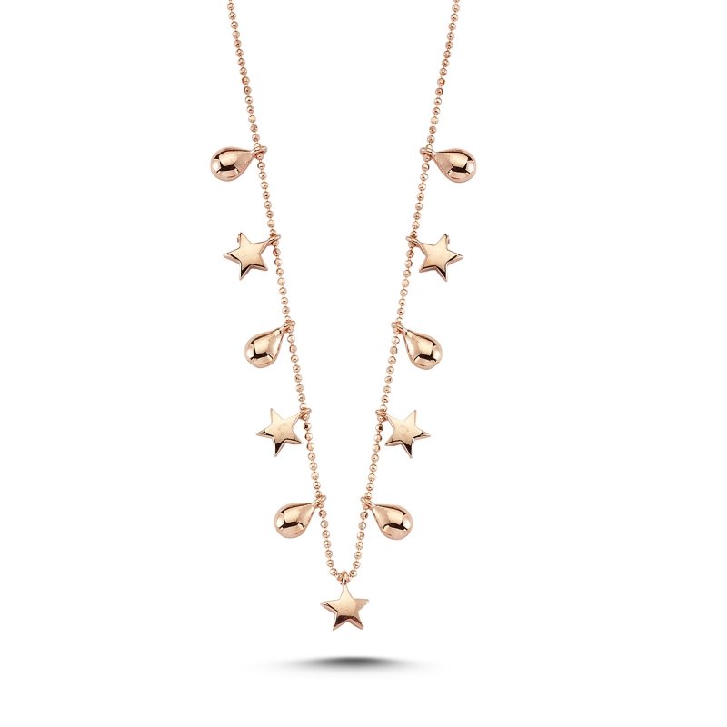 Star%20&%20Teardrop%20Dangle%20Charm%20Necklace-Rose%20Gold%20Plated