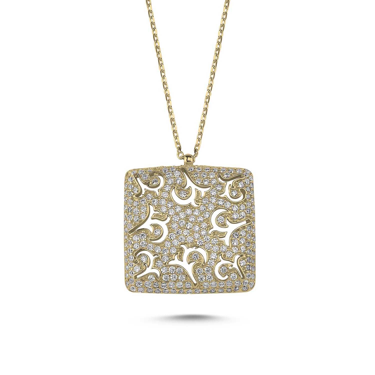 Square%20Ajour%20CZ%20Necklace-Altın%20kaplama