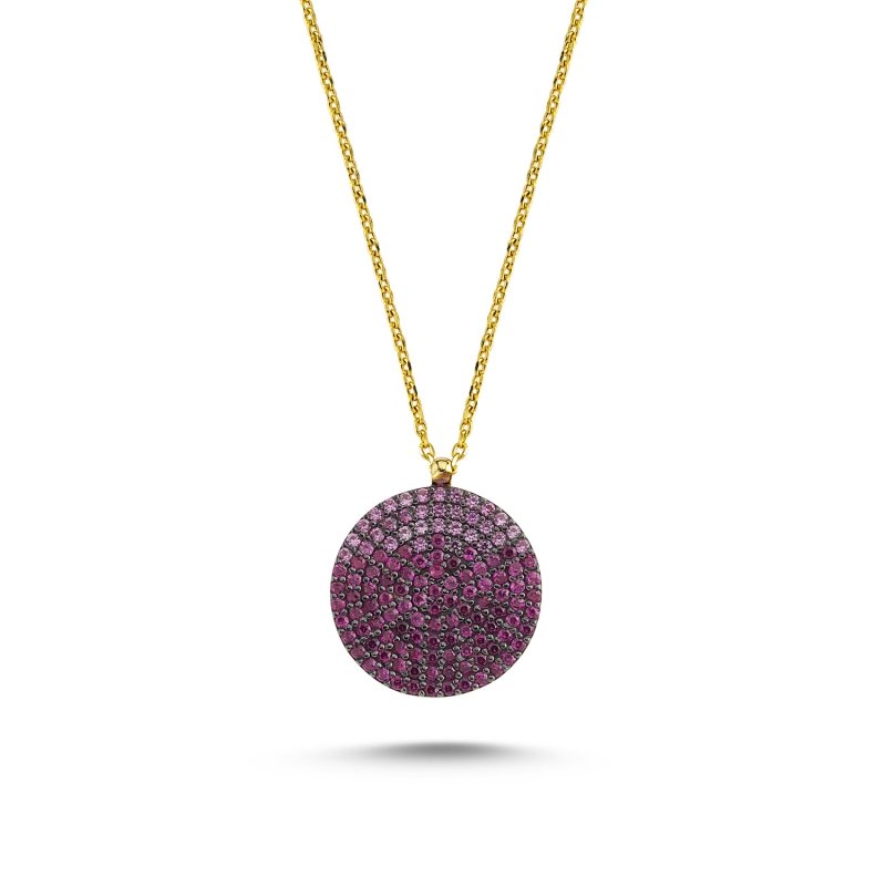 Round%20Shades%20of%20Pink%20CZ%20Necklace-Gold%20Plated