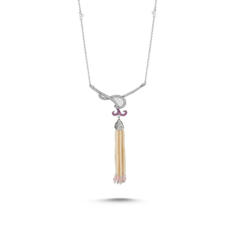 CZ%20Necklace%20with%20Mallorca%20Pearl%20and%20Rose%20Quartz%20Tassel