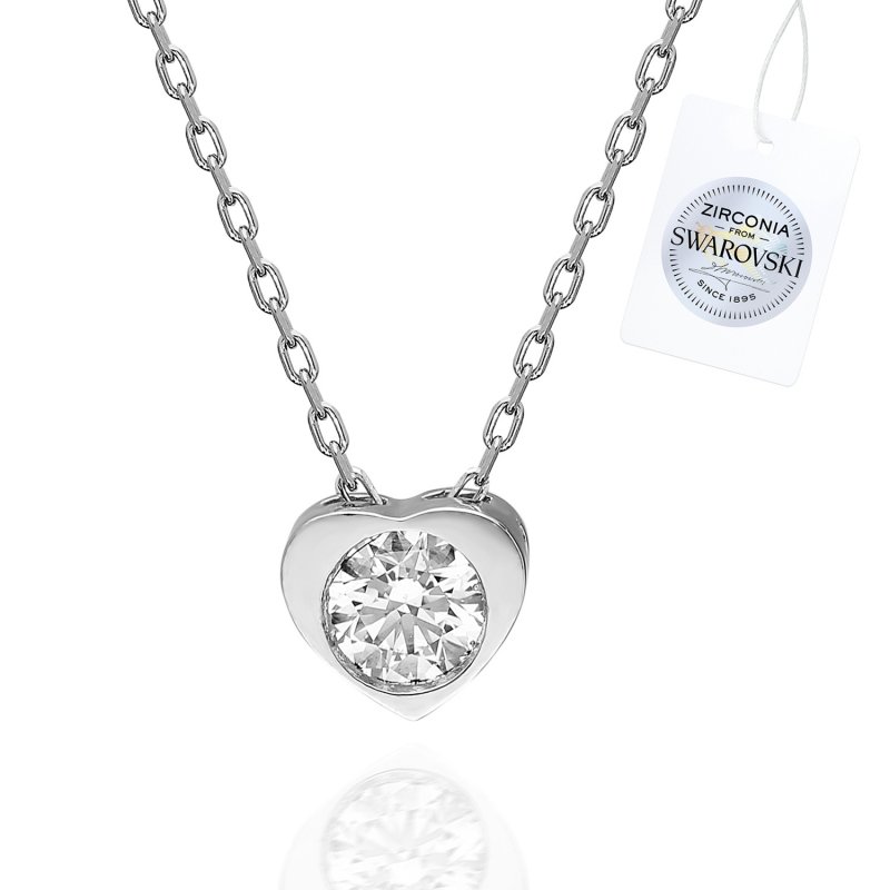 4.75mm%20Swarovski%20Zirconia%20Solitaire%20Heart%20Necklace