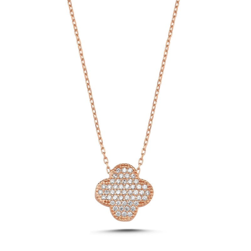 CZ%20Quatrefoil%20Necklace-Rose%20Gold%20Plated