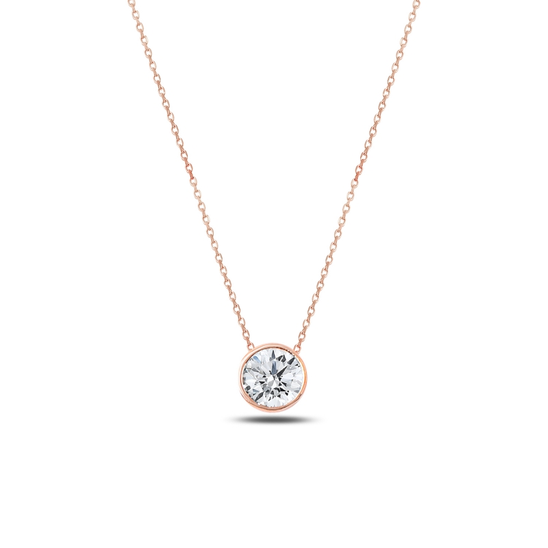 Round%20CZ%20Solitaire%20Necklace-Rose%20Gold%20Plated