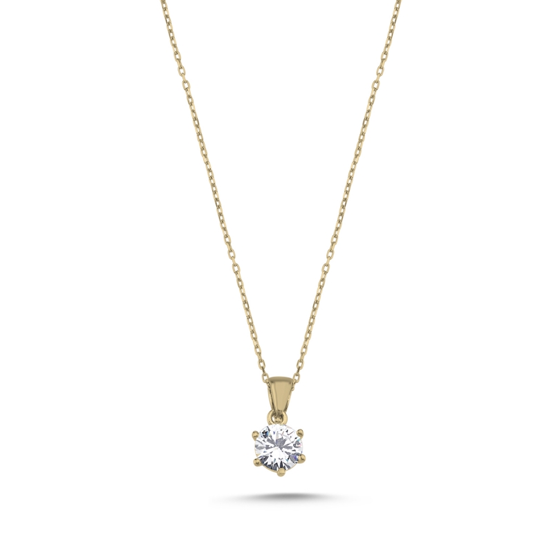 CZ%20Solitaire%20Necklace-Gold%20Plated