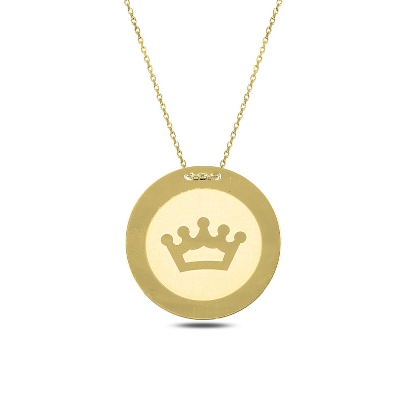 Crown%20Laser%20Engraved%20Round%20Plate%20Necklace