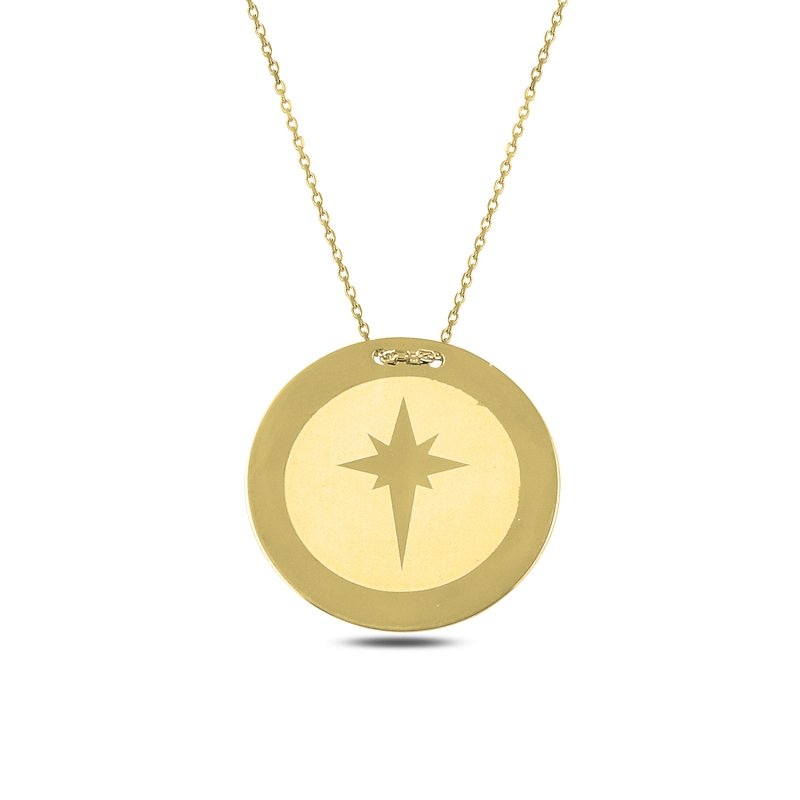 Polaris%20Laser%20Engraved%20Round%20Plate%20Necklace-Gold%20Plated