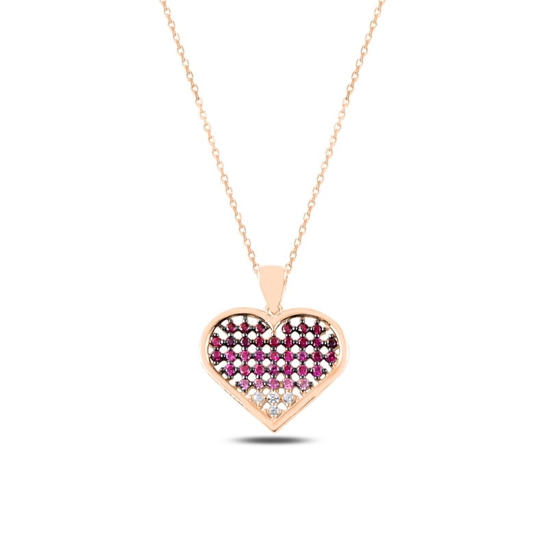 Heart%20in%20Circle%20Nano%20Shades%20of%20Pink%20Necklace-Rose%20Gold%20Plated