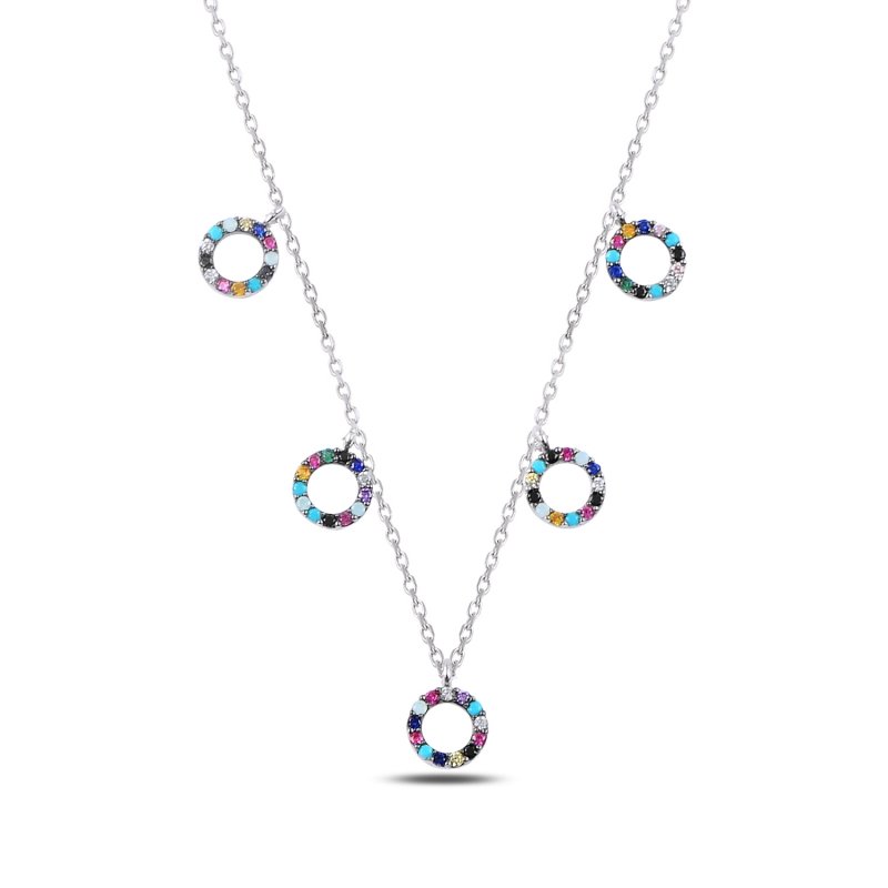 Mix%20CZ%20Circles%20Dangle%20Charm%20Necklace