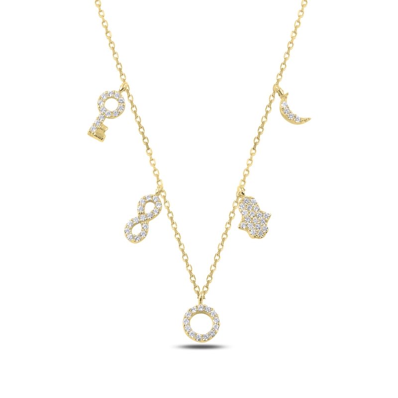 CZ%20Dangle%20Charm%20Necklace-Gold%20Plated