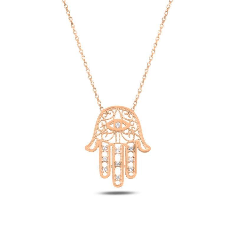 CZ%20Hamsa%20Necklace-Rose%20Gold%20Plated