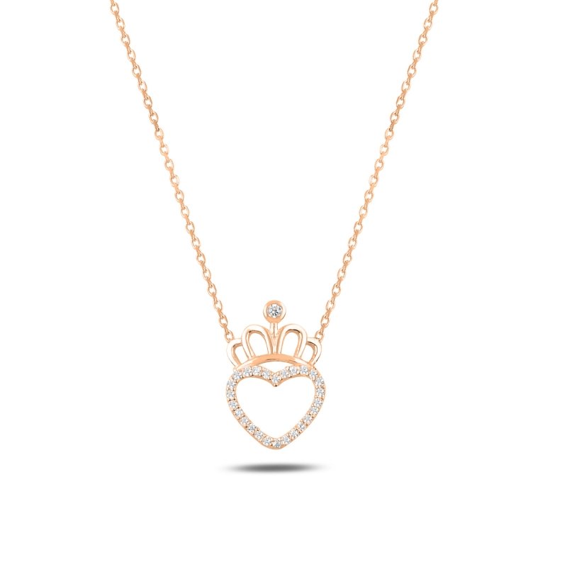 Heart%20&%20Tiara%20CZ%20Necklace-Rose%20Gold%20Plated