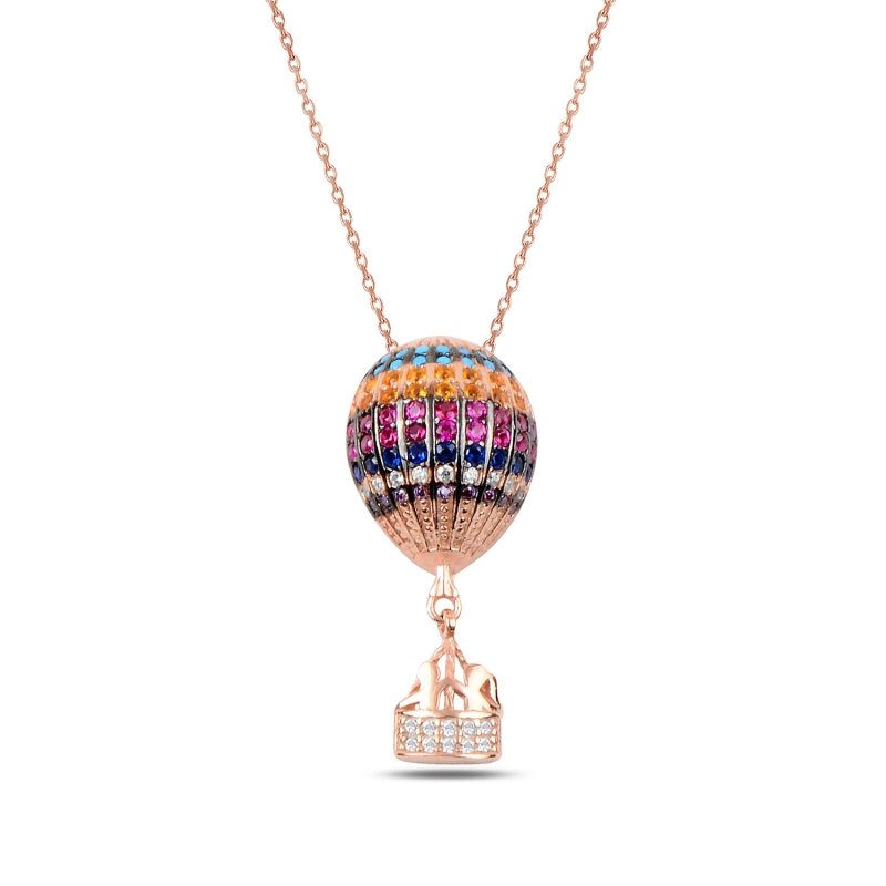 Hot%20Air%20Balloon%20CZ%20Necklace-Rose%20Gold%20Plated