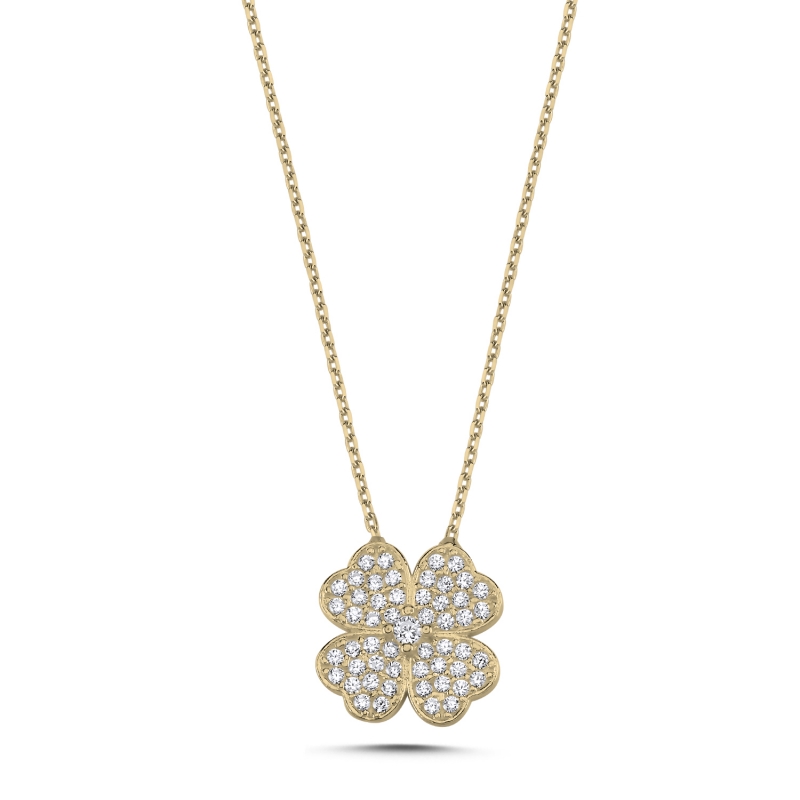 CZ%20Clover%20Necklace-Gold%20Plated