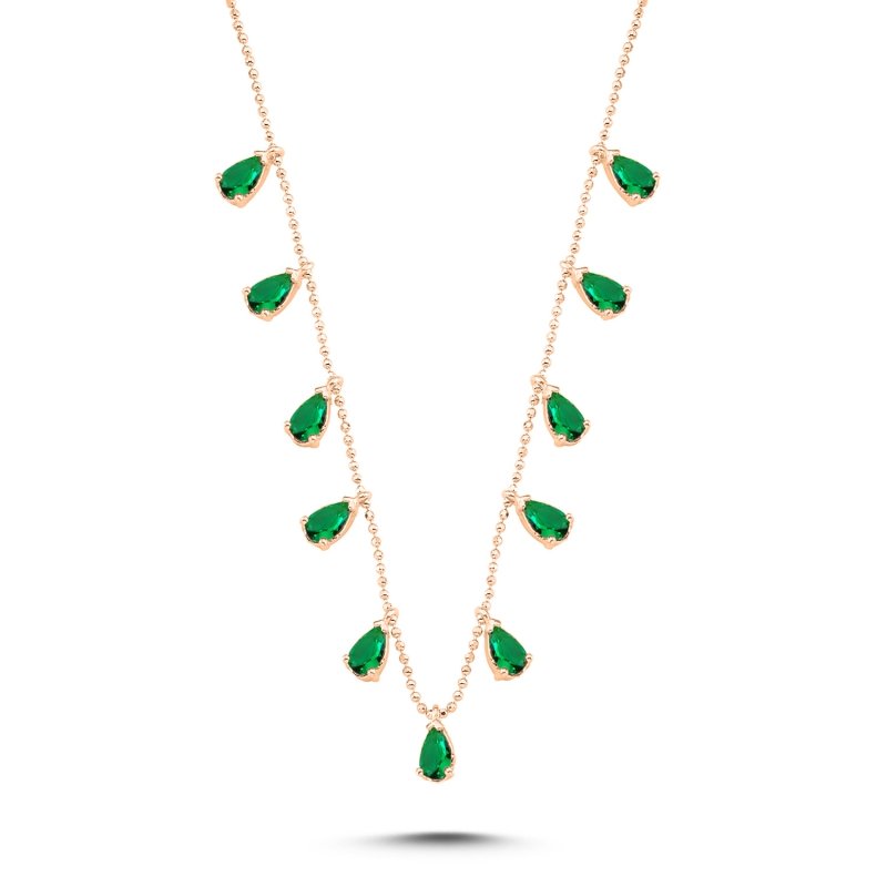 Teardrop%20Emerald%20CZ%20Dangle%20Charm%20Necklace-Rose%20Gold%20Plated