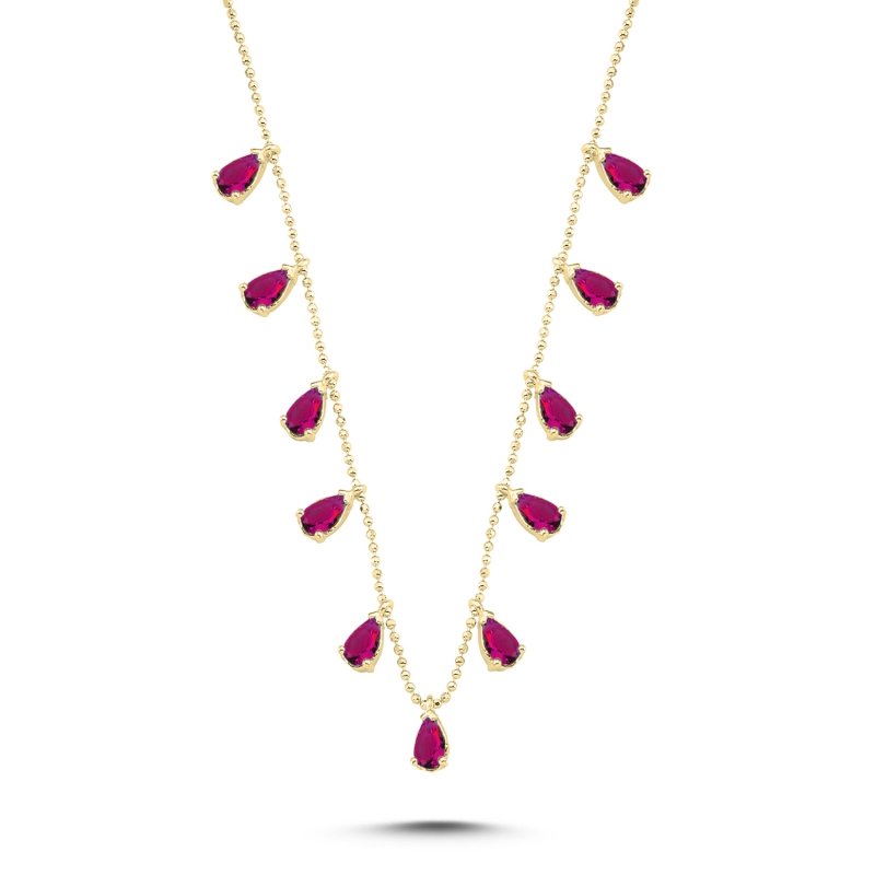 Teardrop%20Ruby%20CZ%20Dangle%20Charm%20Necklace-Gold%20Plated