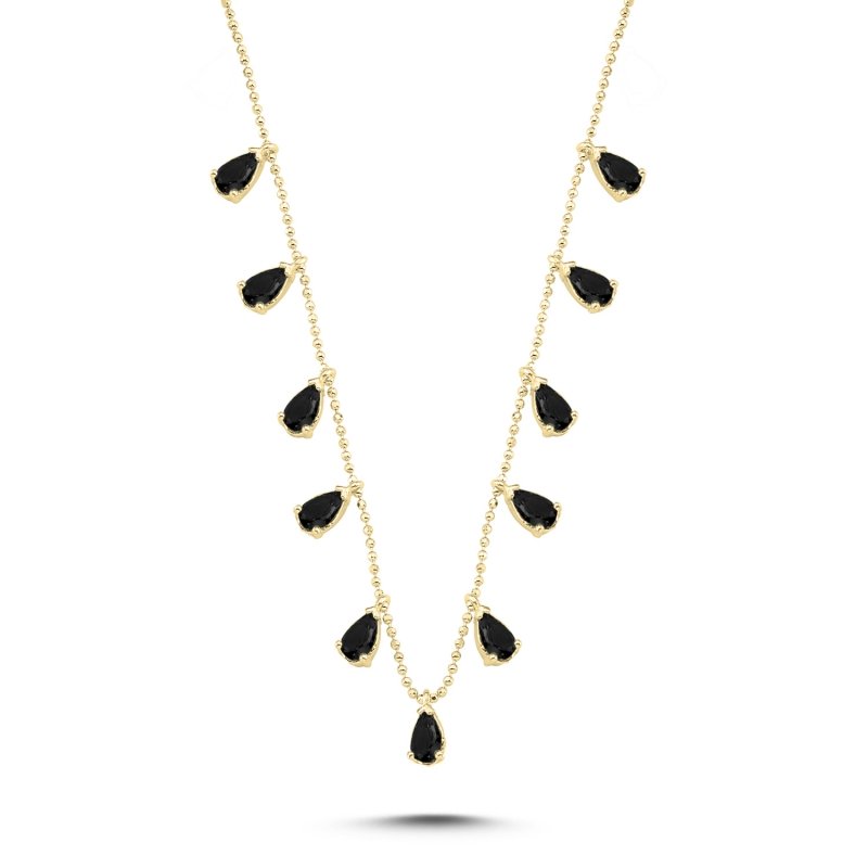 Teardrop%20Black%20CZ%20Dangle%20Charm%20Necklace-Gold%20Plated