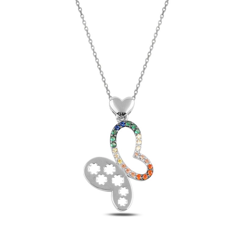 Colorful%20CZ%20Butterfly%20Necklace-Rodyum%20kaplama