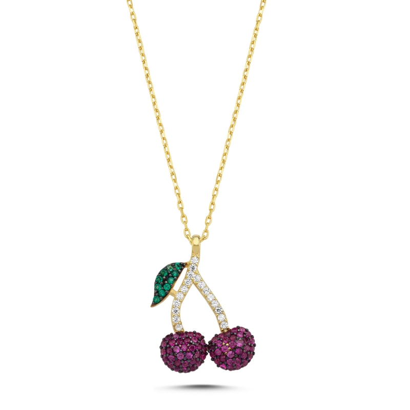 Cherry%20CZ%20Necklace-Gold%20Plated