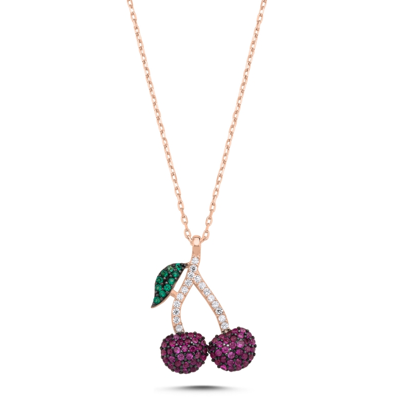 Cherry%20CZ%20Necklace-Rose%20Gold%20Plated