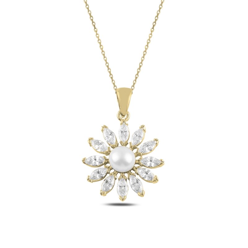 Pearl%20&%20CZ%20Daisy%20Necklace-Gold%20Plated