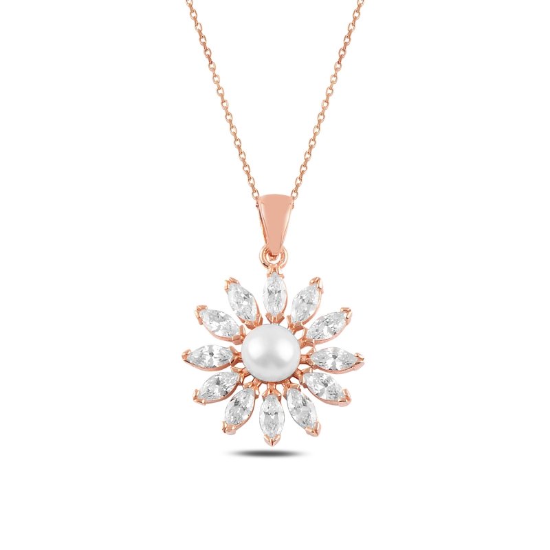 Pearl%20&%20CZ%20Daisy%20Necklace-Rose%20Plated