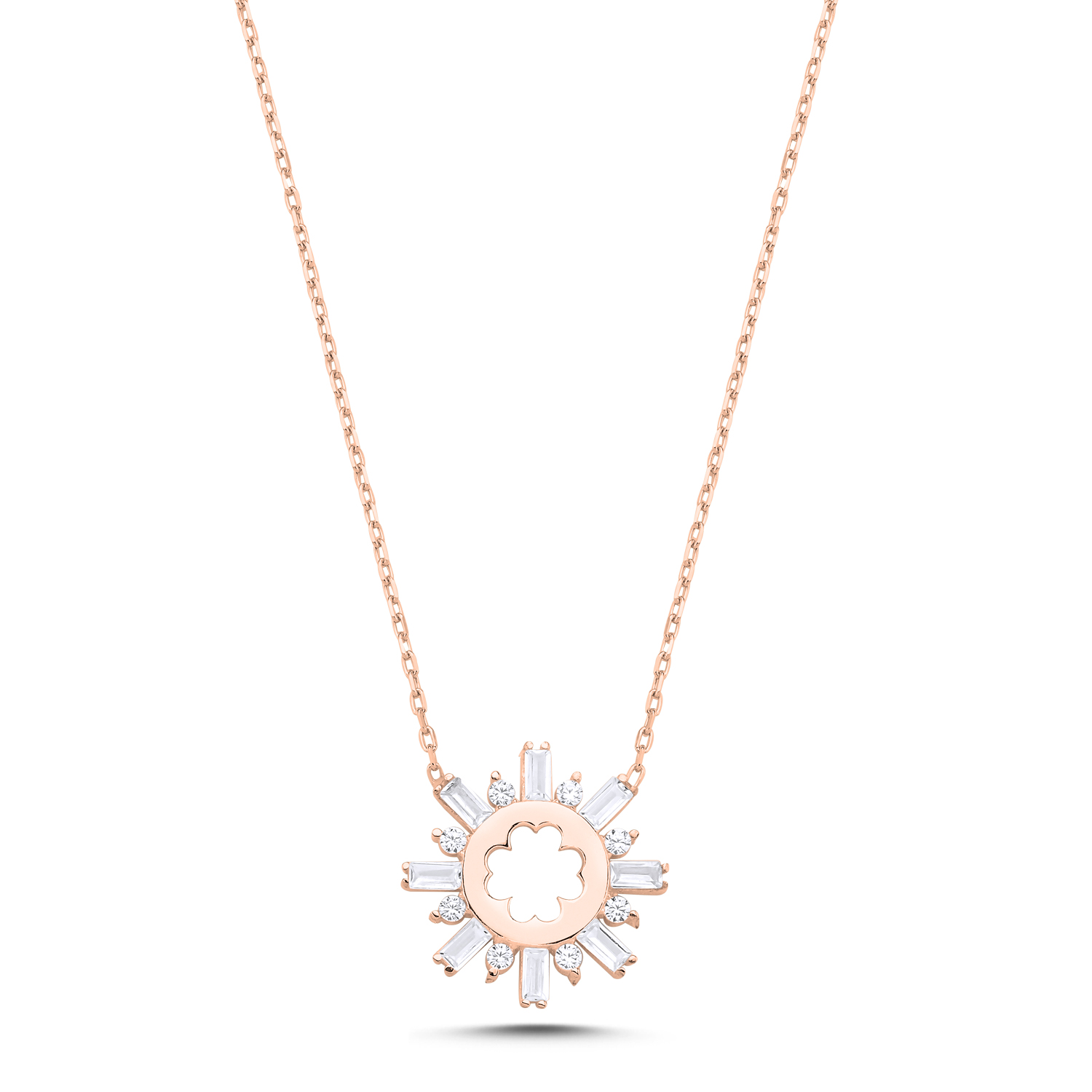 Clover%20Baguette%20CZ%20Necklace-Rose%20Gold%20Plated