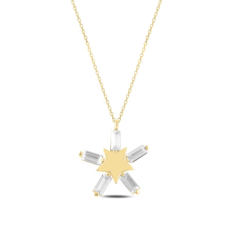 Star%20Baguette%20CZ%20Necklace-Gold%20Plated